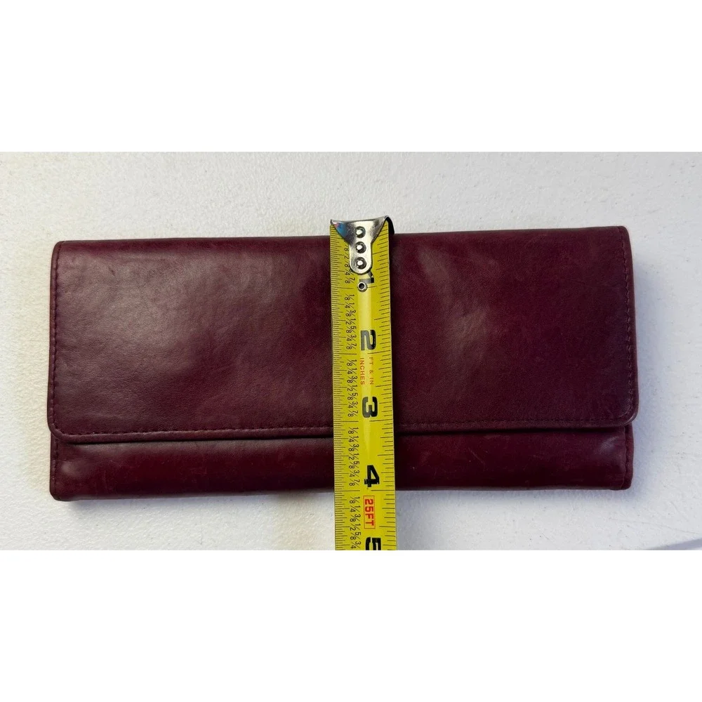 Hobo Clutch Wallet Large Plum Burgundy Leather Organizer Boho Chic Travel Bag